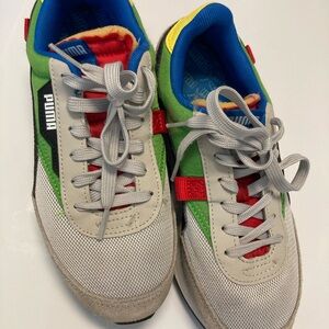 Puma Kids Sneakers - Green, Red, Blue Accents